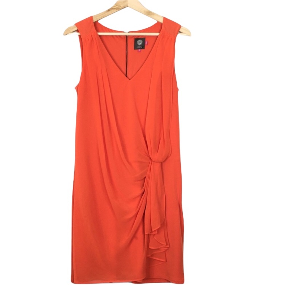 Vince Camuto Draped Sleeveless V-Neck Sheath Dress